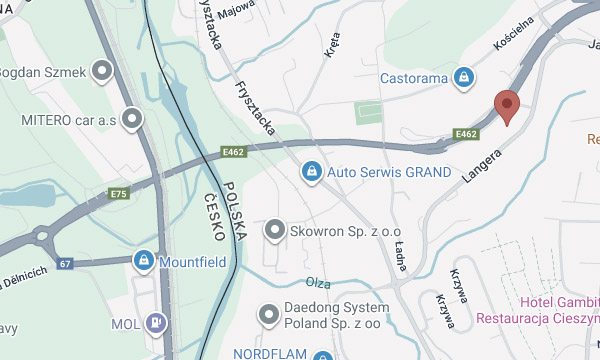 Mapa dojazdu do salonu Cieszyn