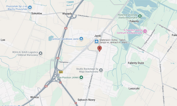 Mapa dojazdu do salonu Warszawa