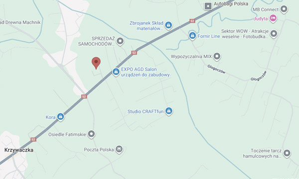 Mapa dojazdu do salonu Kraków