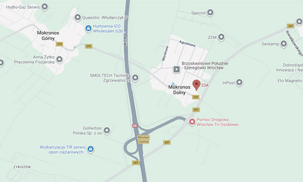 Mapa dojazdu do salonu Wrocław