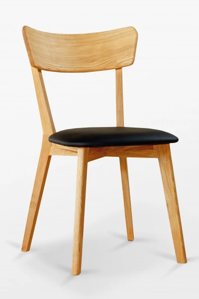 Krzesło dębowe 01 Ekoskóra czarna/biała