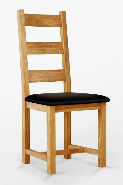 Krzesło dębowe 04 Ekoskóra czarna/biała