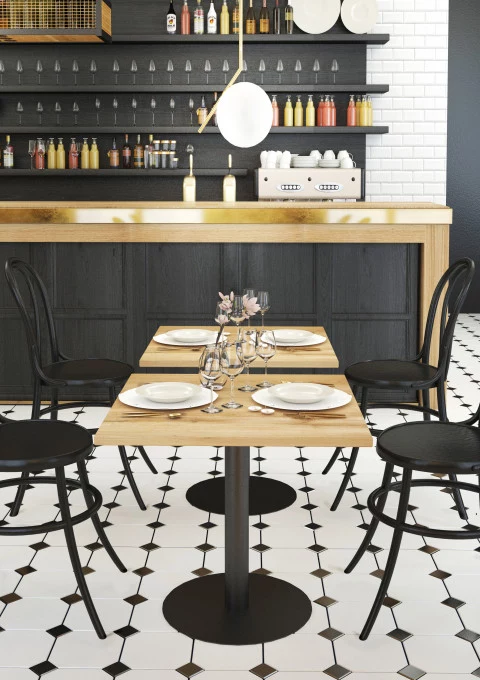 Stolik dębowy do kawiarni kwadratowy (kawowy/barowy/restauracyjny)