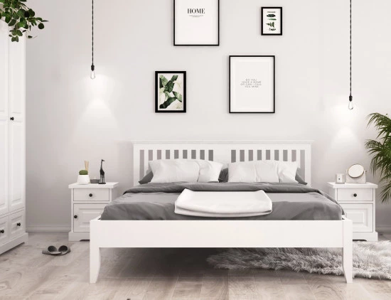 Białe łóżko Parma 50
