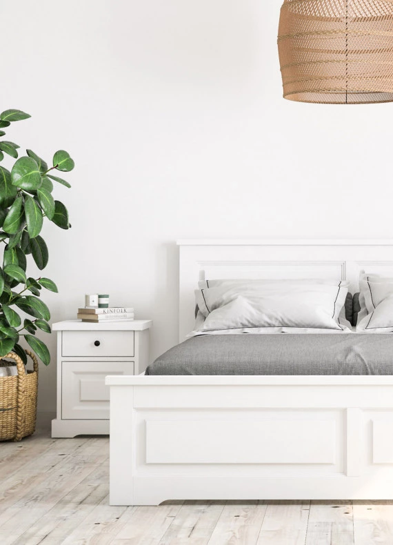 Białe łóżko drewniane Parma 48 I