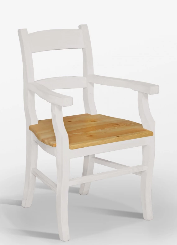 Biały fotel drewniany Nicea 34