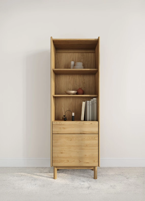 Regał dębowy Japandi Compact 21