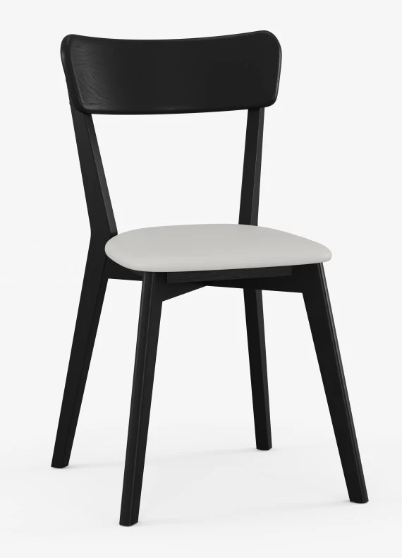 Krzesło dębowe 01 Ekoskóra czarna/biała Black Edition