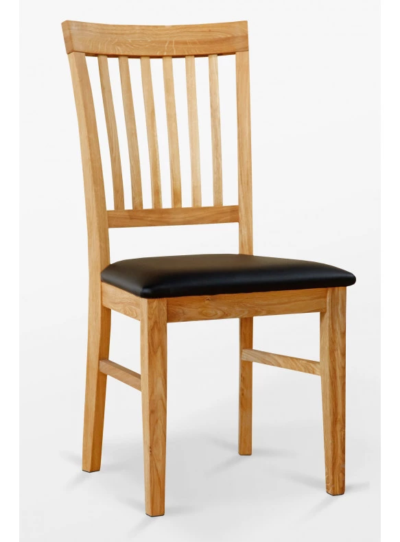 Krzesło dębowe 02 Ekoskóra czarna/biała