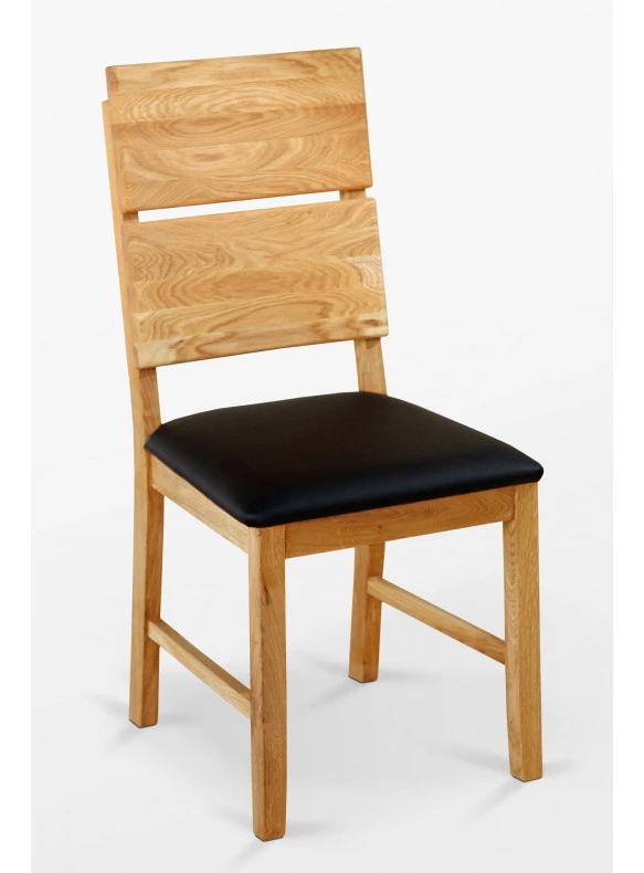 Krzesło dębowe 03 Ekoskóra czarna/biała