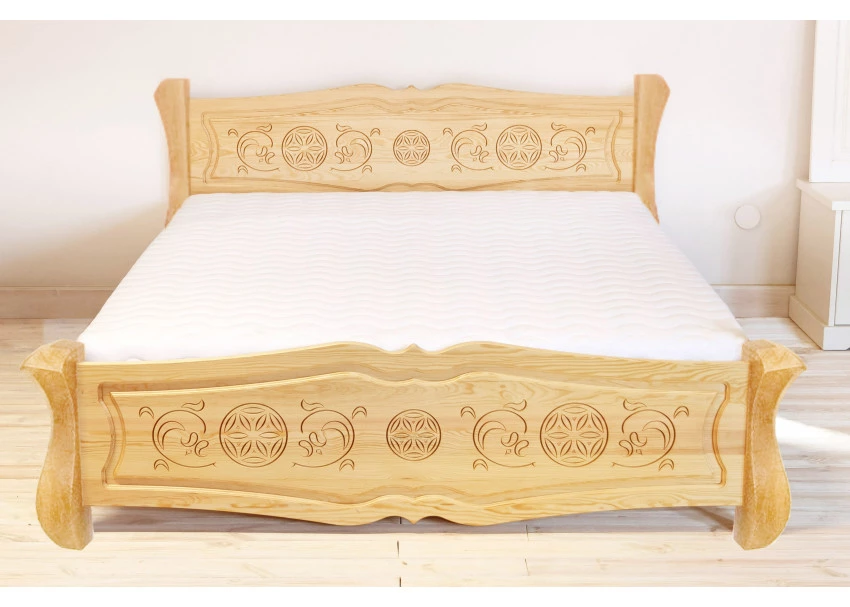 Łóżko drewniane Góralskie 33 ozdobne