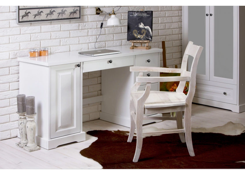 Białe biurko drewniane Parma 37 duże