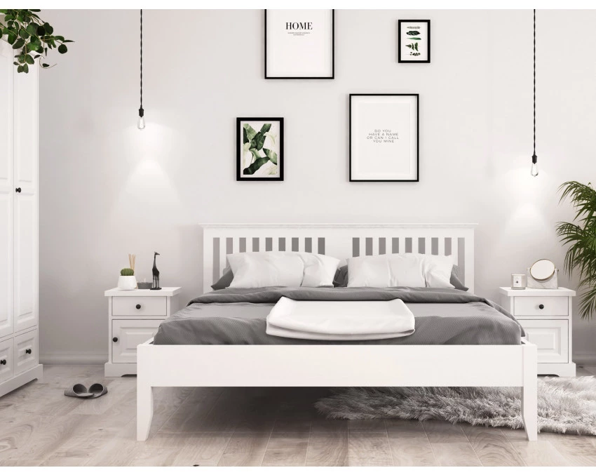 Białe łóżko Parma 50