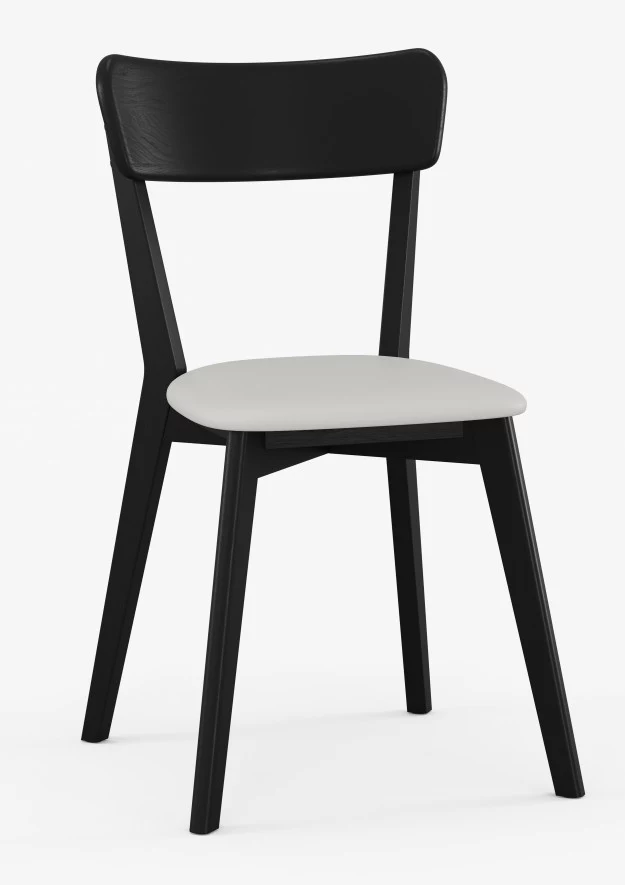 Krzesło dębowe 01 Ekoskóra czarna/biała Black Edition