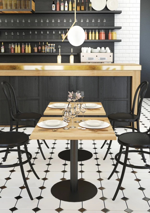 Stolik dębowy do kawiarni kwadratowy (kawowy/barowy/restauracyjny)