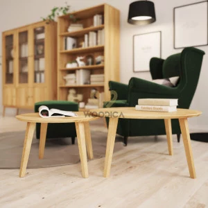 KOMPLET stolików kawowych dębowych Ław24kpl