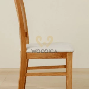 Krzesło dębowe 02 Ekoskóra czarna/biała