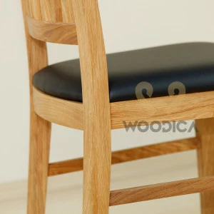 Krzesło dębowe 02 Ekoskóra czarna/biała