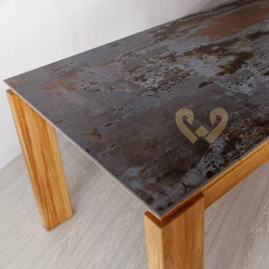 Stół dębowy 22 rozsuwany / powierzchnia ultrakompaktowa DEKTON