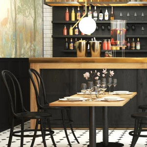 Stolik dębowy do kawiarni kwadratowy (kawowy/barowy/restauracyjny)