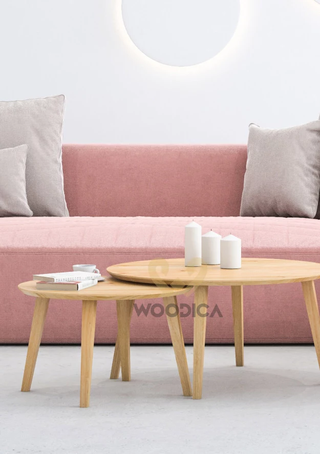 KOMPLET stolików kawowych dębowych Ław24kpl