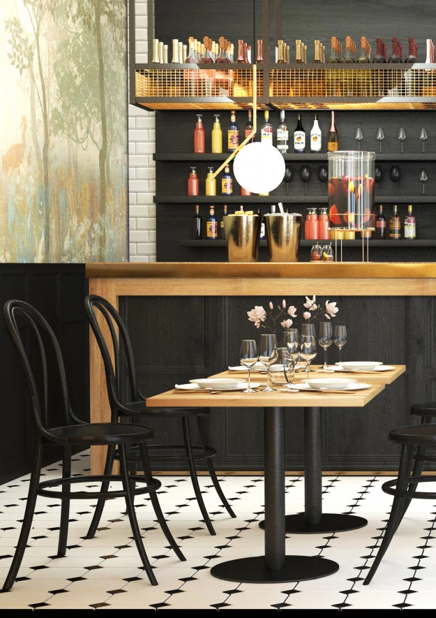 Stolik dębowy do kawiarni kwadratowy (kawowy/barowy/restauracyjny)