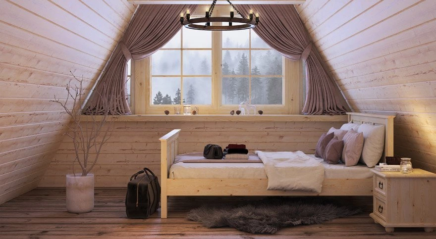 Meble Beskidzkie drewniane sypialnia