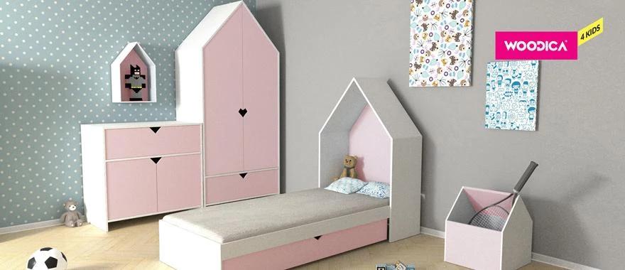 Drewniane meble dziecięce Home różowy