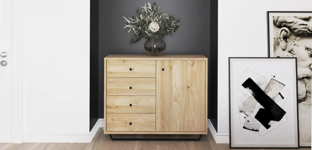 Meble dębowe Steel sypialnia