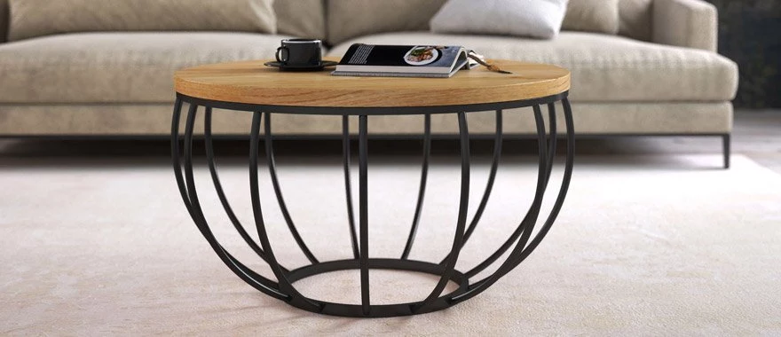 Stoliki kawowe okrągłe na metalowych nogach