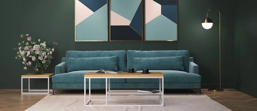 Stolik kawowy dębowy na metalowych nogach