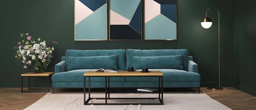 Stolik kawowy dębowy na metalowych nogach