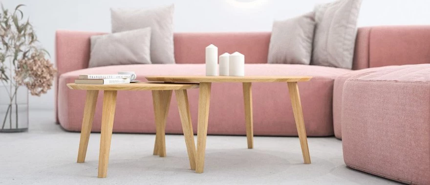 Stoliki kawowe okrągłe na drewnianych nogach