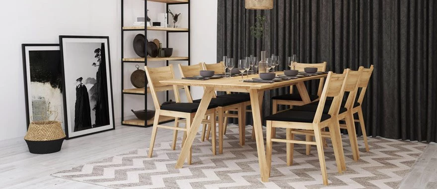 Krzesła dębowe siedzisko ekoskóra czarna