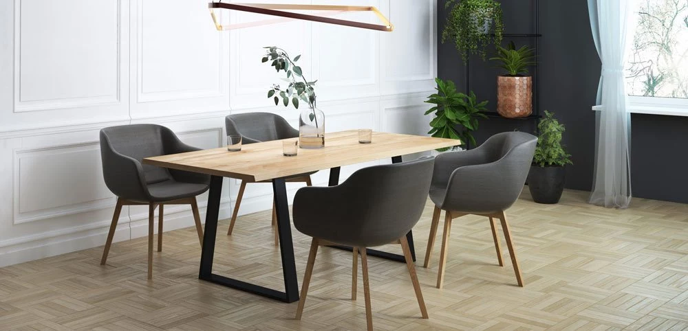 Fotele dębowe tapicerowane do stołów dębowych salon