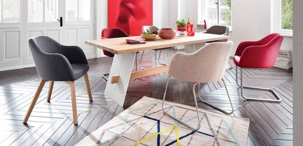 Fotele dębowe tapicerowane do stołów dębowych nowoczesna jadalnia