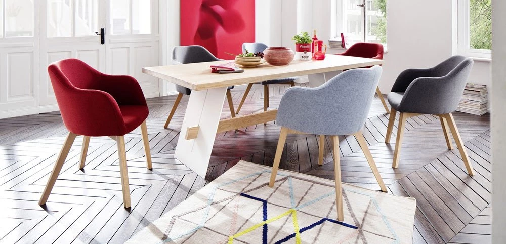 Fotele dębowe tapicerowane do stołów dębowych nowoczesna jadalnia