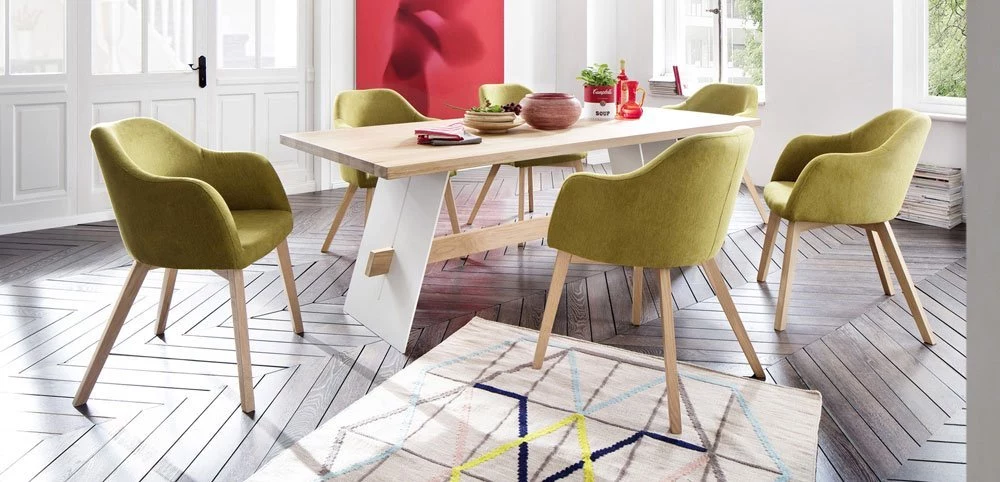 Fotele dębowe tapicerowane do stołów dębowych nowoczesna jadalnia