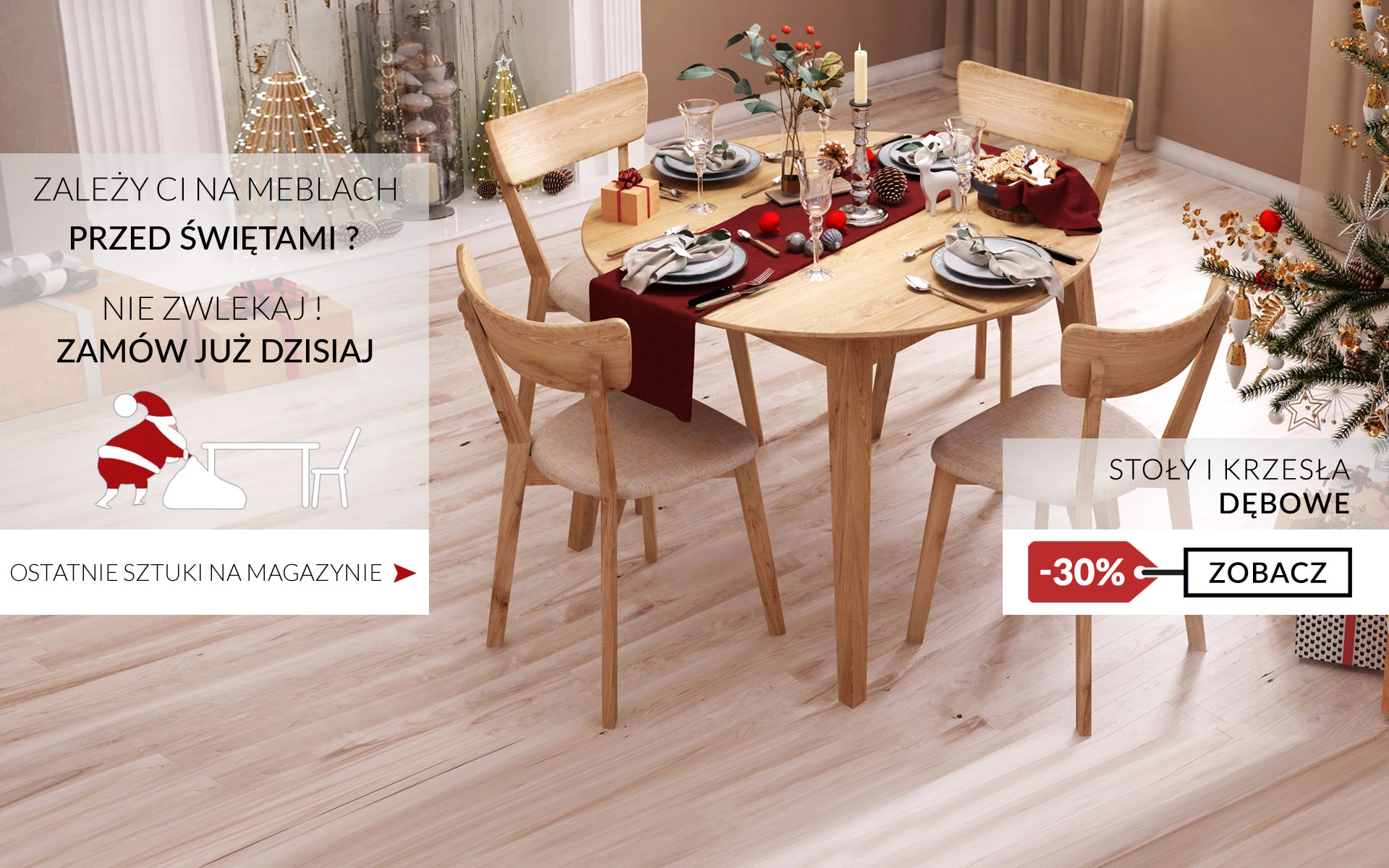 Stół dębowy rozkładany do salonu lub jadalni 100% lite drewno