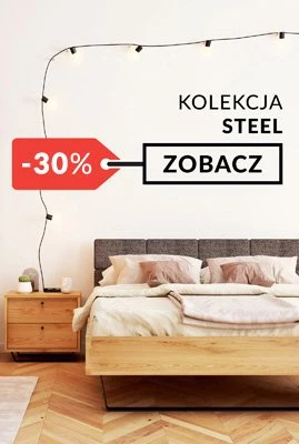 Meble dębowe na metalowych nogach Steel sypialnia promocja